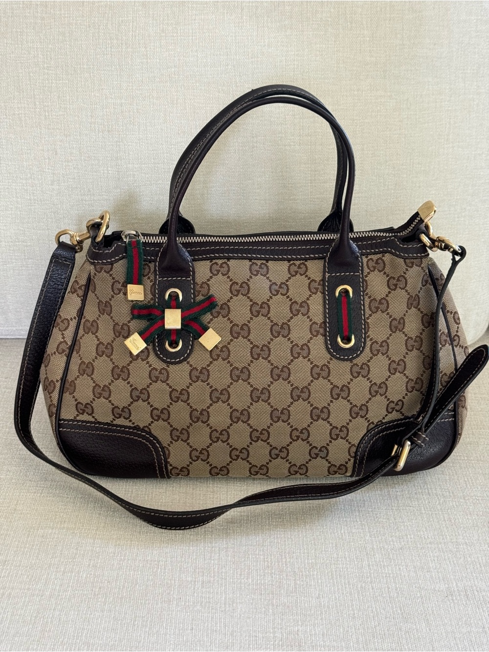 Gucci GG Canvas Princy Satchel shoulder strap / handbag / brown mid 2000’s